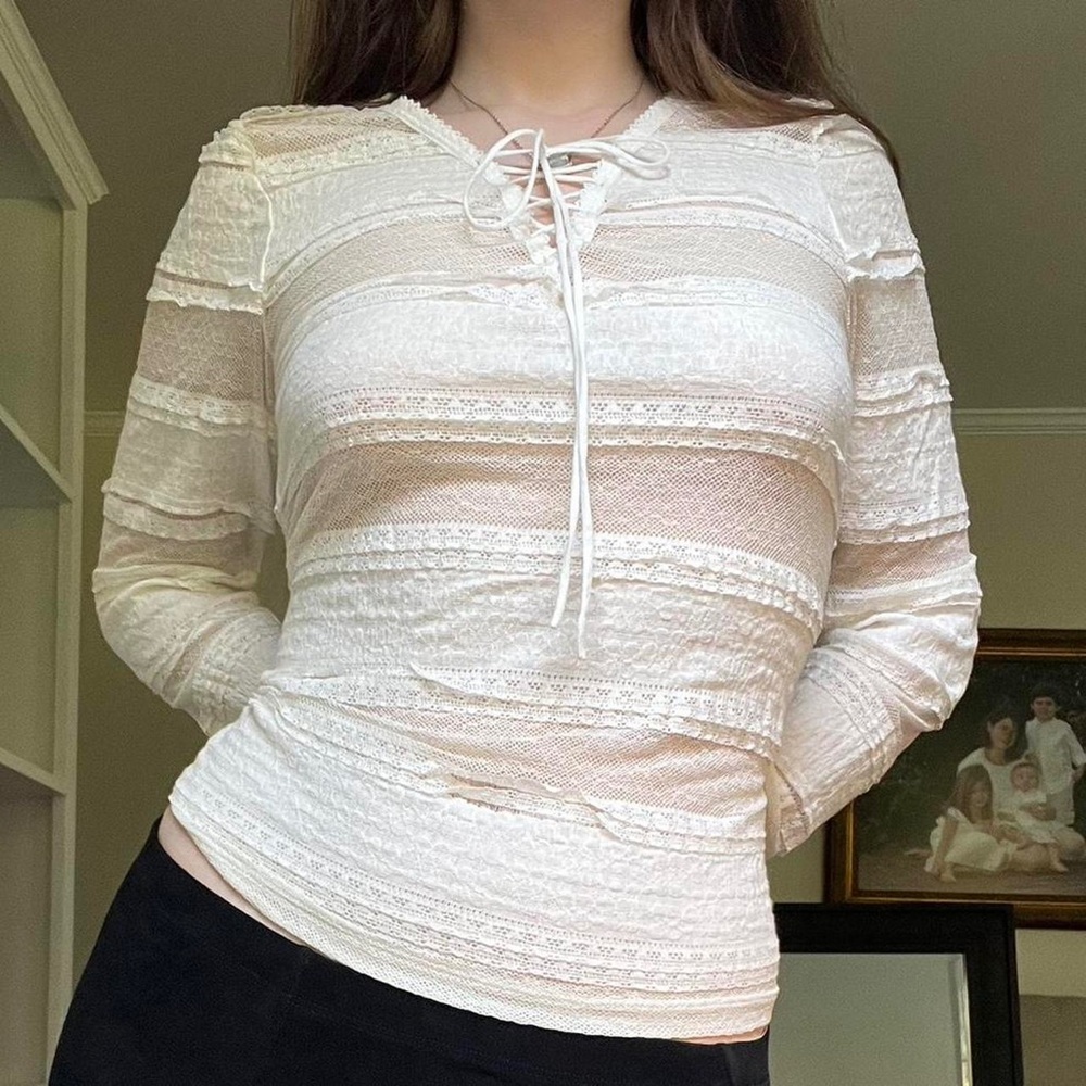 Denim and supply Ralph Lauren long sleeved lace shirt